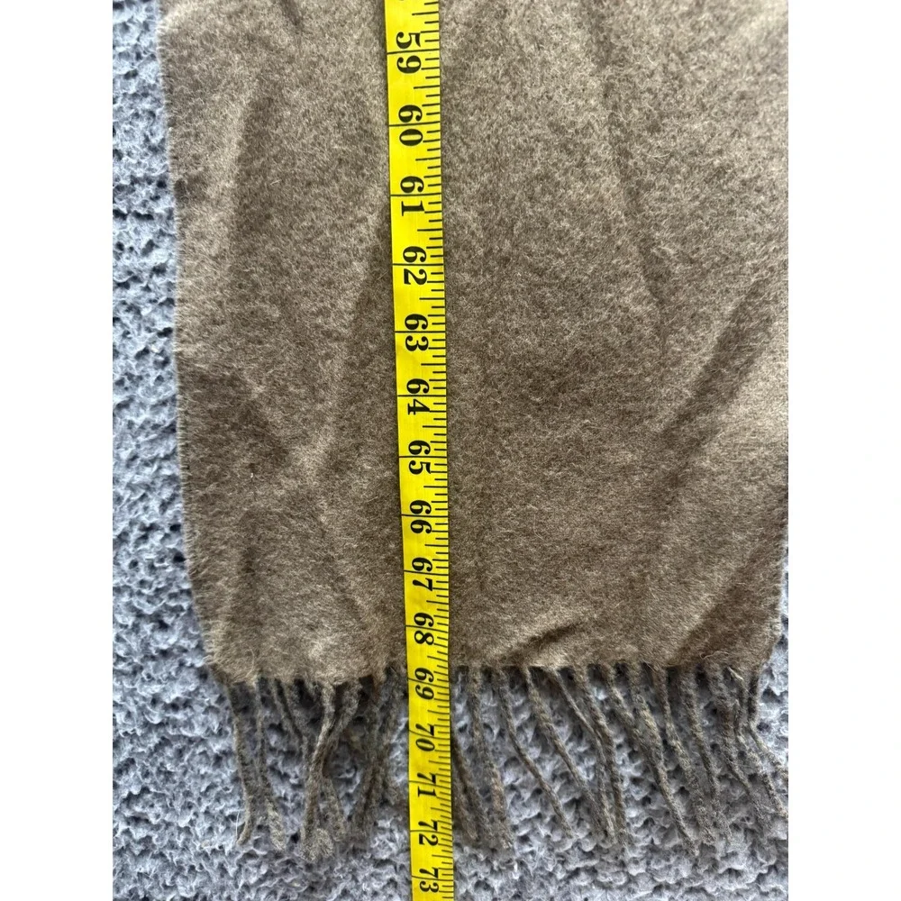 Polo Ralph Lauren Wool‎ Blend Embroidered Fringe Scarf Brown One Size 72